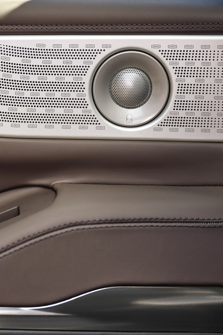 A speaker cover of the Revel® Ultima 3D Audio System